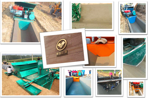 各式各樣的自走式水渠成型機(部分施工現場)